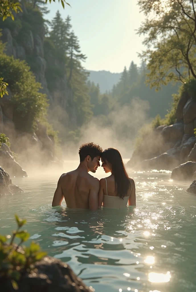 (8K,best quality,masterpiece:1.2),ultra detailed,(photo realistic:1.4),highly detailed,absurd res, blurry_light_background,cinematic lighting,mideum shot,full body shot,((1girls)),((couple)),((kissing:1.2)),(deep kiss:1.4),Japanese,32 years old,(brown hair,mideum messy half updo:1.2),(((completely nude))),(((no clothes))),(Slender abs:1.4),(large chest:1.5),(large hip:1.1),(show pussy),(hairy pussy:1.5),(camel toe),(blushing:1.3),(grab his penis),((1boy)),Japanese,20 years old,light brown short hair,((erected penis)),(grab her breast),((in a hot spring)),((from front)),((smile)),((Snowy scenery)),(snowing outside:1.1),((Sunset,magic hour:1.4)),((Clear Night sky,A cloudless Night sky)),((outdoor)),A vast open-air bath,Huge hot spring,((It's steaming)),(Japanese garden-style hot spring),