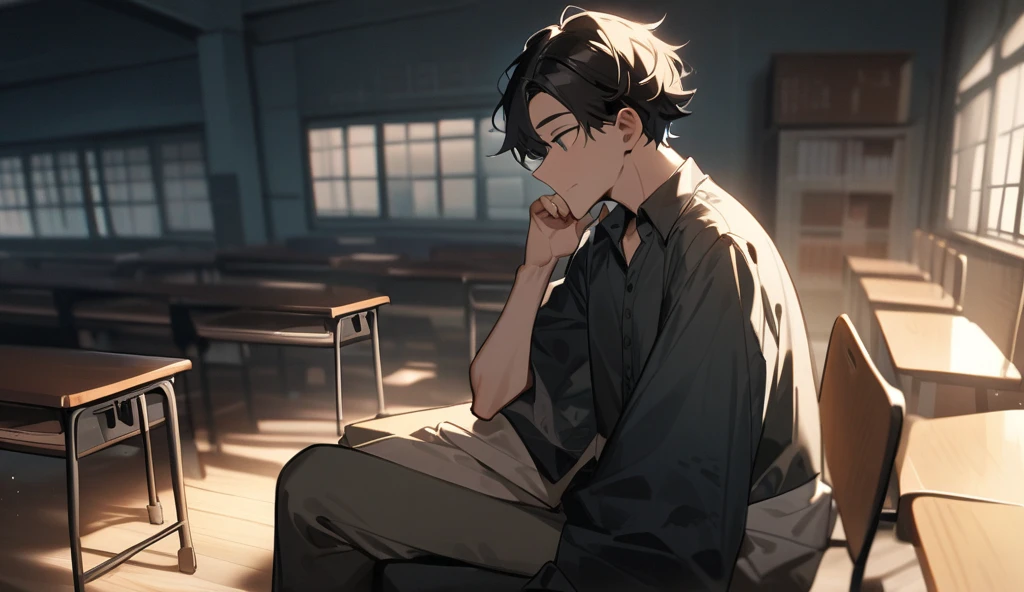 a guy facing depression sitting down holding his heads due to stress