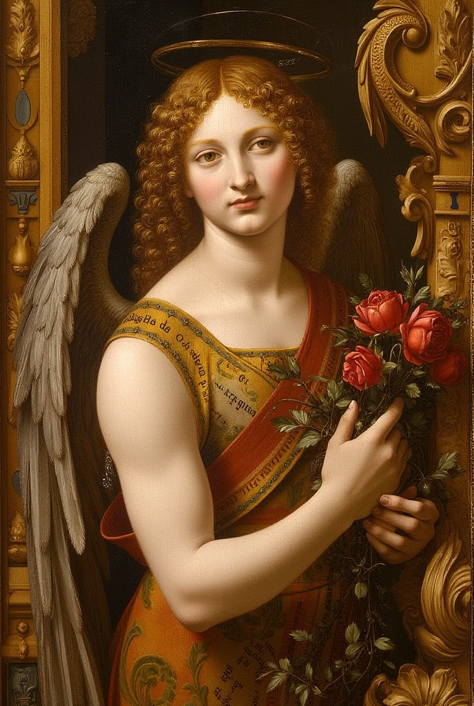 Greek god Eros, youthful and alluring, golden curls framing his cherubic face, mischievous and playful expression, dressed in a flowing white chiton, holding a golden bow and arrow, standing amidst a vibrant garden filled with colorful flowers, butterflies, and floating hearts, creating an atmosphere of enchantment and romance, intricate, elegant, highly detailed, digital painting, art by artgerm and artstation, masterpiece, one person only, extremely detailed, human skin, alive, detailed background, full body, garden, flowers, best quality, bow in one hand, wings on body, winged, cherub, winged cherub, young male, bow in one hand, two wings, winged male, winged torso
