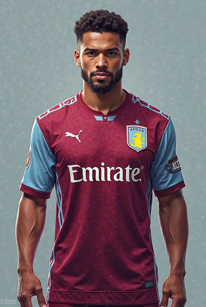 Aston Vila football uniform wine with dark grey