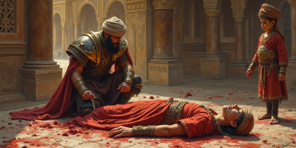 animation arabic men warrior wounded leg being treated by her arabic women warrior during arabic war battle