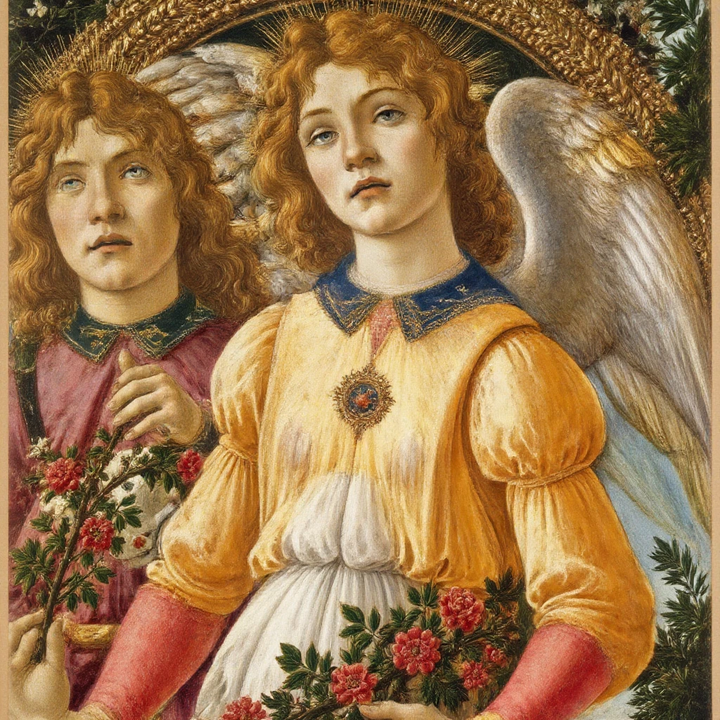 the romance of the angel and the devil, exhibitionism, masterpiece, 16th century painting, baroque painting, Renaissance painting, Rembrandt style lights and colors, dark backgrounds, antique painting effect, all the details, horror