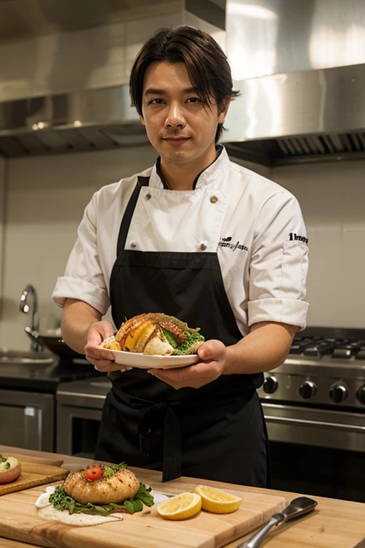 Create an oranda short tail chef's fish logo