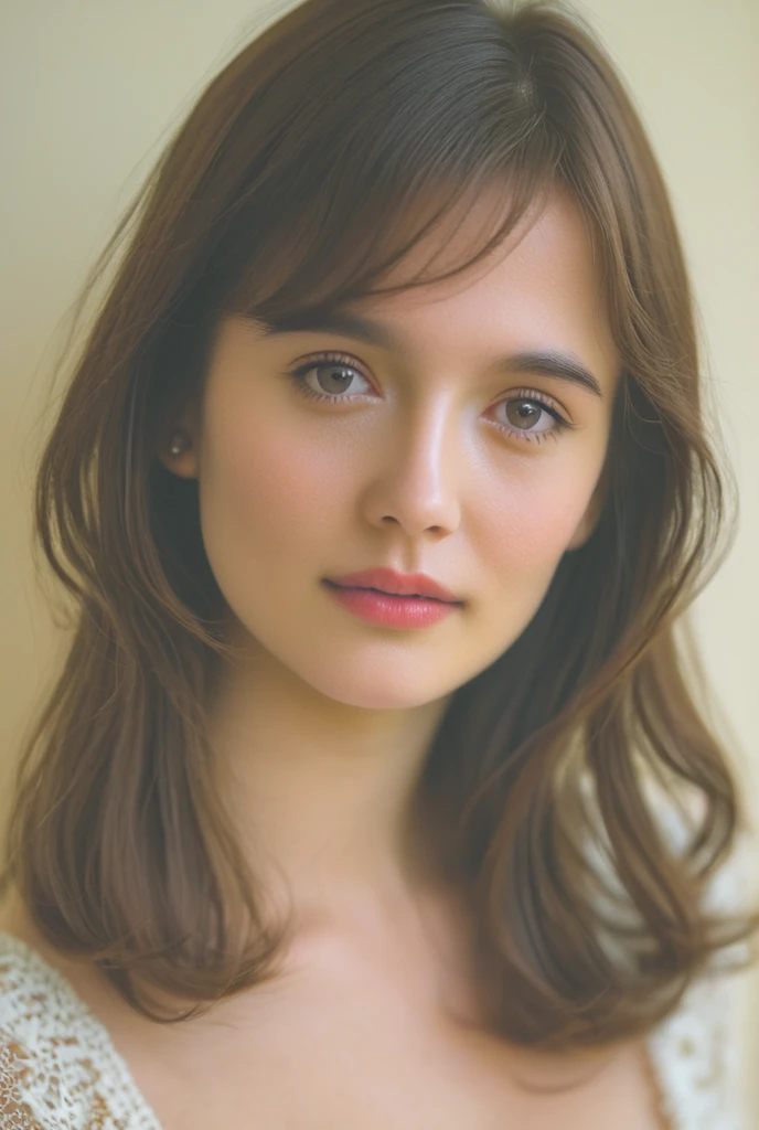 a stunningly realistic, high resolution 8K photo of a beautiful 24-year-old woman, (Blonde medium wavy hair), and a glamorous figure, dramatic lighting, masterpiece, immersive atmosphere, chiaroscuro:(1.5, bright light:1.2, luminous lighting), (background blur:1.5), blurring, best quality, photorealistic, ultra-detailed, HDR, physically-based rendering, studio lighting, vivid colors, bokeh, (real skin texture:1.3), high contrast, (Fuji Color:1.5), Film grain, seductive detailed eyes and face, dynamic lighting, in the dark, deep shadow, low key, cowboy shot, Light on Face, very detailed lips, Detailed eyes, City Street，hyperdetailed face, very detailed lips, Detailed eyes, (Wear clothes that show the lines of your body),(Lace costumes:1.2), (messy hair), Retro atmosphere, perhaps vintage decor with pastel colors. An old living room with walls decorated with retro wallpaper, wooden furniture, vintage accessories. A warm and intimate atmosphere, epiC35mm