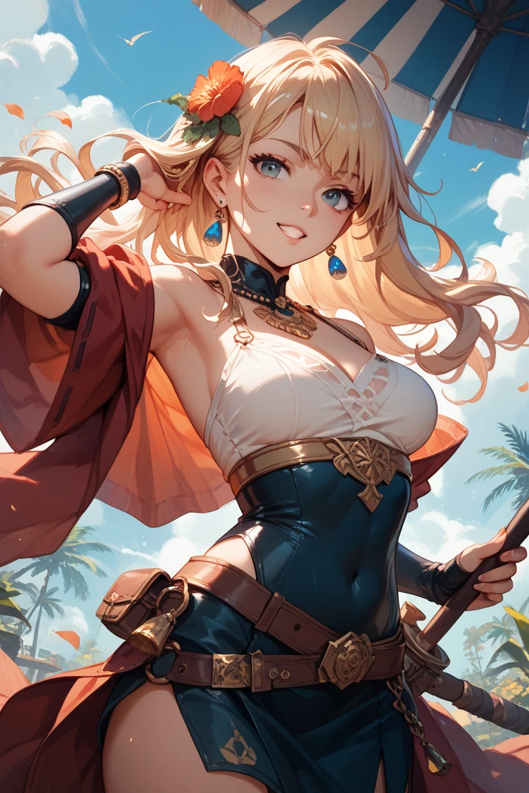 one woman,Detailed contours,Super best image quality,China dress,underboob,From the side down,Beautiful big,Nipples are sagging,Belly exposure,exposing chest,Doggy,underboobだけ見せる,from the side of your feet,blonde,standing position,My clothes are just on my chest,Low - Angle,anime characters,