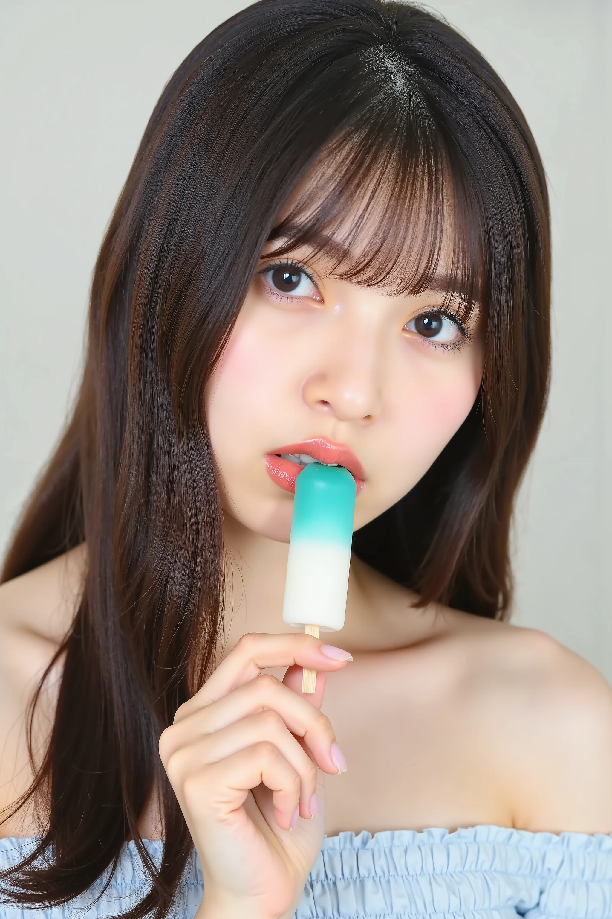 sucking popsicle