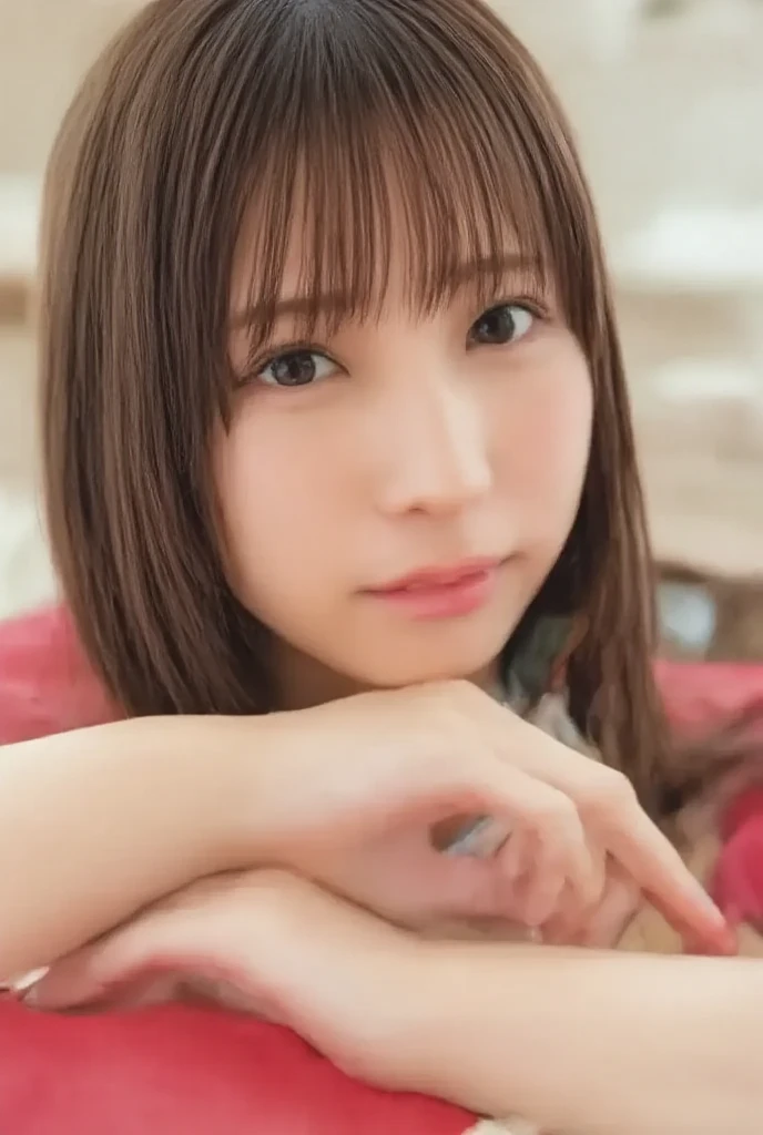 One Girl、cute, (Beautiful girl, Delicate girl:1.3), smile、blush cheeks、
break, Very fine grain definition, (Symmetrical eyes:1.3),
break, (Bedroom:1.3), (On all fours, Crawling posture:1.3), (Shooting from directly below, Downward:1.3), perfectly trimmed fingers,
break, Small breasts, Brown eyes, Parted bangs, Brown Hair,
break, (Eyes and facial details:1.0),
break, (masterpiece, highest quality, Super detailed, Detailed face, 8k)