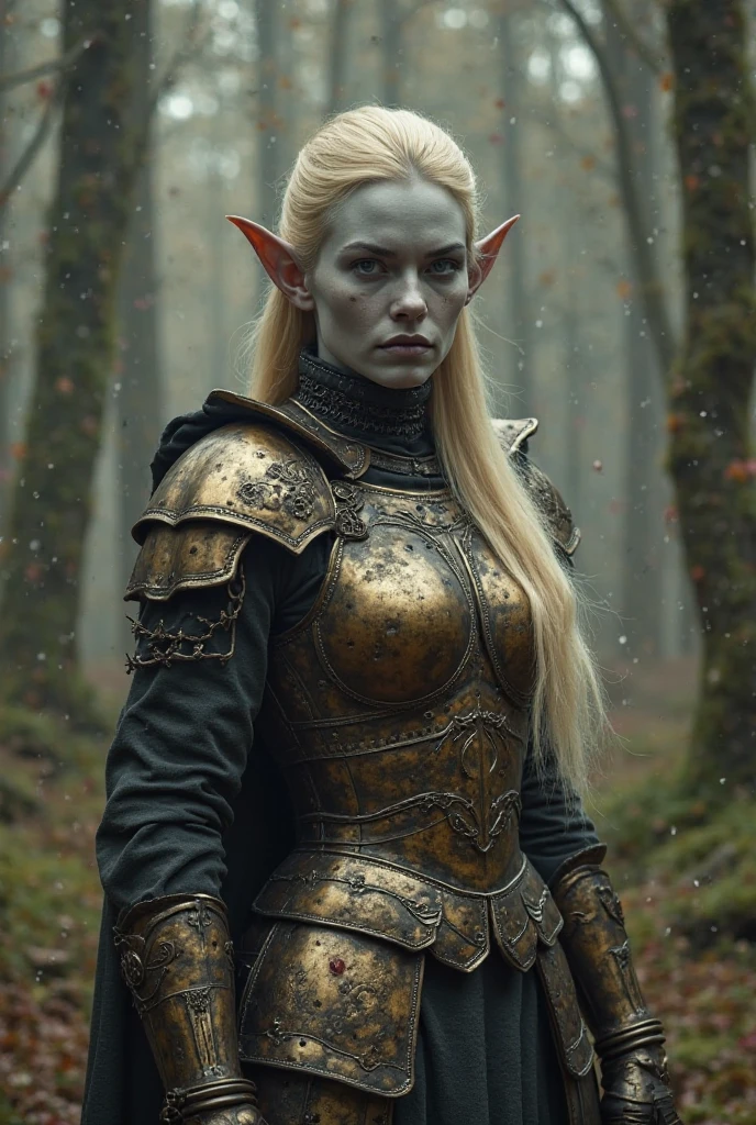 fantchar, a viking woman with wet hair and leather armor leaning against a tree, lake in the background, raining, overcast, smeared war face paint, leather armor, realistic, intricate, highly detailed