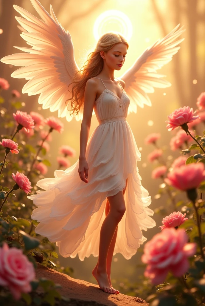 An image with the letters LADY TATIANA,  In the background a fairy with white wings and red hearts