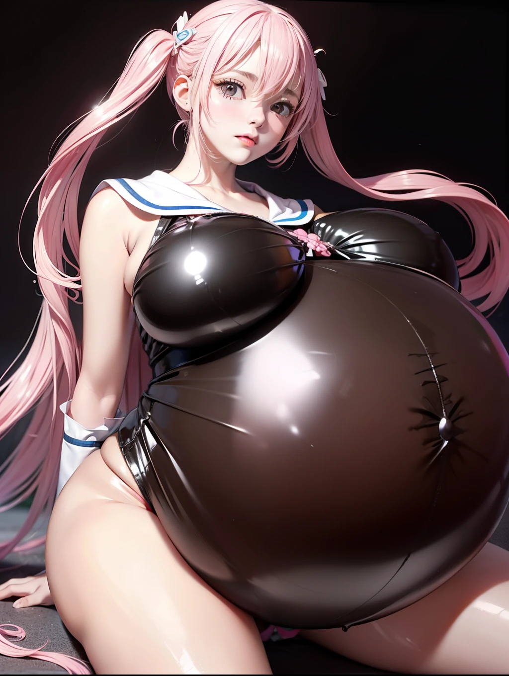 Wavy Hair Bow, s pretty girl,Big Baby Bump pregnant, pregnant,wear clear pink of ultra-clear latex sailor ribbons on the collar , "Super Real Top Quality Best Picture Quality "),("Super insanely transparent colorless transparent color of super transparent latex sailor costume transcendental insanely cute face of bright brown twin tail schoolgirl gal"), Big , nipple, cum, Big Black Balloons,s girl, Big pregnant Belly, Big Pregnant girl, Largest Belly of Pregnant, Huge Pregnancy, background bar ,Huge 9 months Pregnancy Belly,huge belly expansion, huge belly girl,sexy lingerie,big breasts,sexy lingerie, sitting on big latex balloon