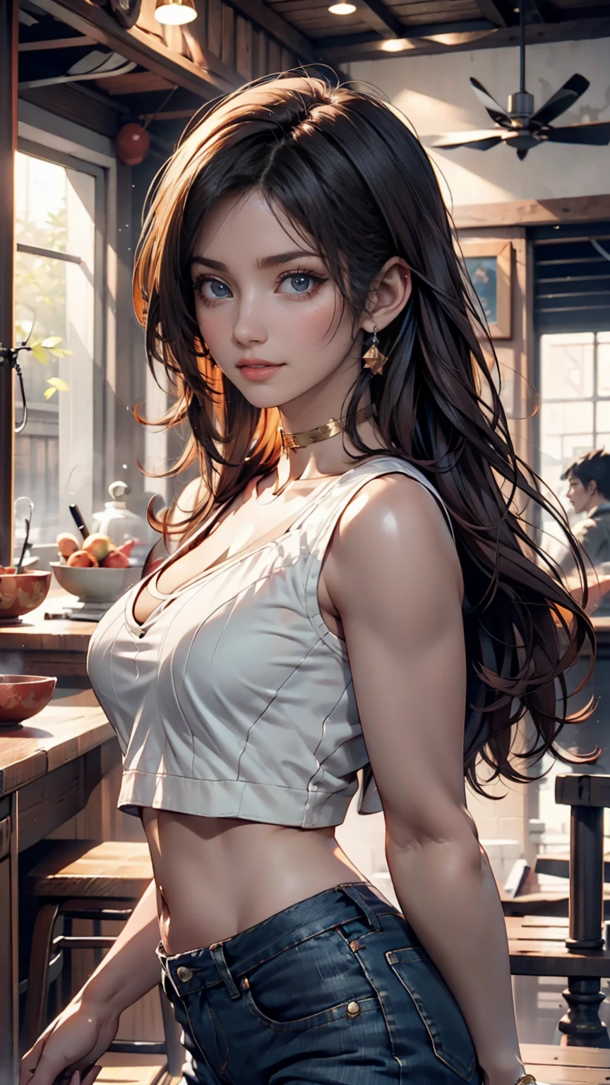 girl, Black Hair, 1980s (style), Red sleeveless dress, Long Hair,