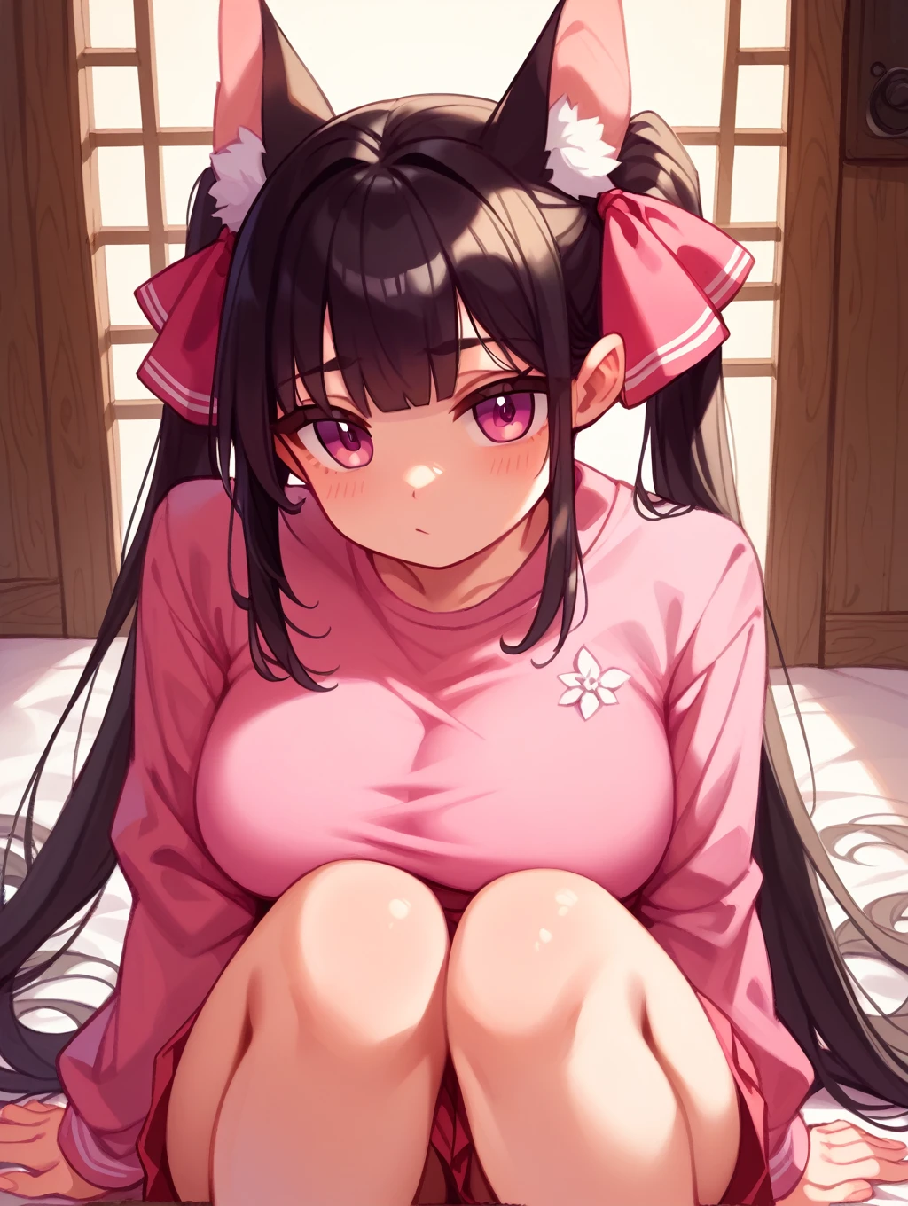 NSFW　topless　Completely naked　Nezukokamado, Nezuko Kamado, Black Hair, (amount:1.5), Hair Ribbon, Long Hair, Multicolored Hair, (Pink Eyes:1.5), Orange Hair, elongated pupils, Wavy Hair, Two-tone hair, break asa no ha (pattern), checkered sash, Haori, kimono, kimono, Long sleeve, heart, pink kimono, sash, wariza, Wide sleeves, break looking at viewer, break indoors, break (masterpiece:1.2), Highest quality, High resolution, unity 8k wallpaper, (figure:0.8), (Beautiful attention to detail:1.6), Highly detailed face, Perfect lighting, Highly detailed CG, (Perfect hands, Perfect Anatomy),line pussy, pussy, medium breaths,sex, cowgirl positon, girl on top, (straddling), (1boy:1.1), hetero expose breast, dick
