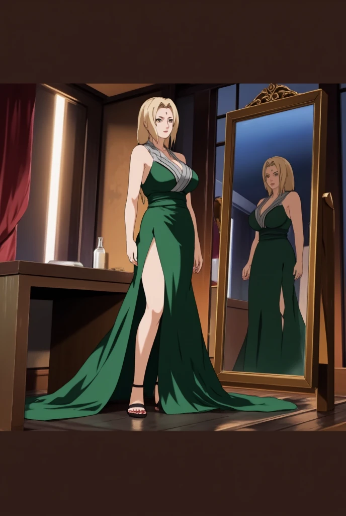 one fubuki standing in streeet at night big  big thick thighs big butt