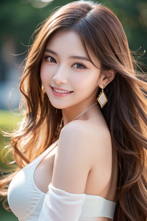 (8k、RAW photo、highest quality、Masseter muscle part:1.2)、Super detailed、super resolution、(realistic、realistic pictures:1.37)、portrait、High-definition RAW color photo、professional photography、hvery detailed and beautiful、very detailed、8k wallpaper、surprisingly detailed、huge file size、official art、Hvery detailed CG Unity 8k wallpapers、hvery detailed beautiful girl、very detailed顔、very detailed目、very detailed肌、とてもthin指、hvery detailed nose、very detailed詳細な口、perfect anatomy、hvery detailed back ground、Hvery detailed clothing、1 girl、(18:1.2)、、cute、famous japanese idol、cute、realistic body、、white skin、glowing skin、because I'thin、handsome body、brown haired、straight long、laughter、cute、Zora々right、cute faces、lifelike face、delicate eyes、ordering sauce、one piece、earrings、looking at camera、cowboy shot、positive、Are standing、contrapo, high street, public, dynamic lighting,