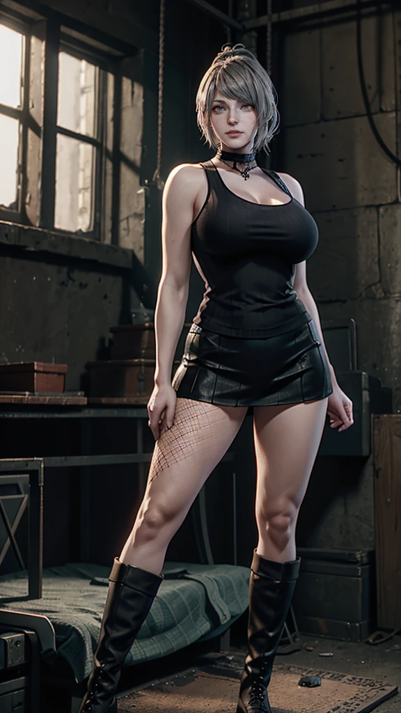 (Masterpiece, best quality, intricate details, PLAIN BACKGROUND, 1sologirl) iron collar, arms behind back, iron cuffs, shackles, leather collar choker neck bell, bound ((standing by wooden pole:1.2)) ((female Black Dark skin Gyaru)) show entire body frontal position, feet in view, realistic, gorgeous 16y.o. darkest skinned mixed race female, black African, transparent black pantyhose, legs open, barefoot no shoes, looking to viewer straight symmetrical, white silver long hair, (((blindfolded cover EYES AND gag inside MOUTH)))
