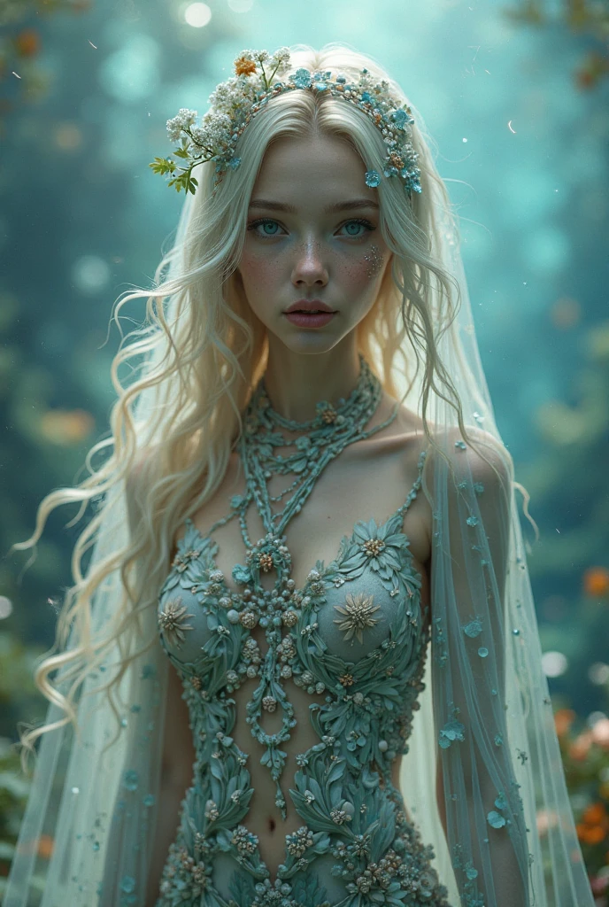 Superrealisticart , Like a dream, mystery,  Symbolic, complicated, detailed, (Gothic，very beautiful:1.4), (masterpiece, best quality:1.4) , Nicolas Samori style, Mermaid goddess-like beautiful costume