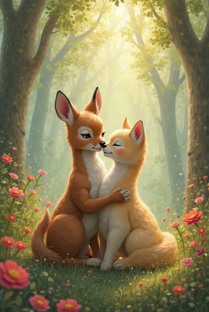 Two gay furries together
