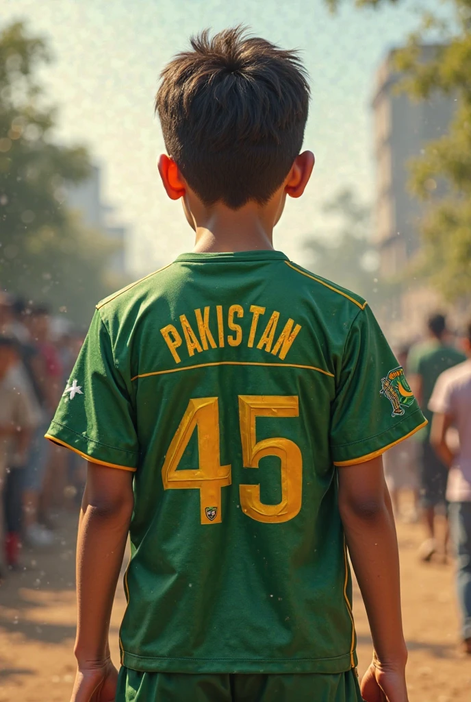 A Bangladesh flag will be on the boy's back and a Pakistan flag will be on the boy's back