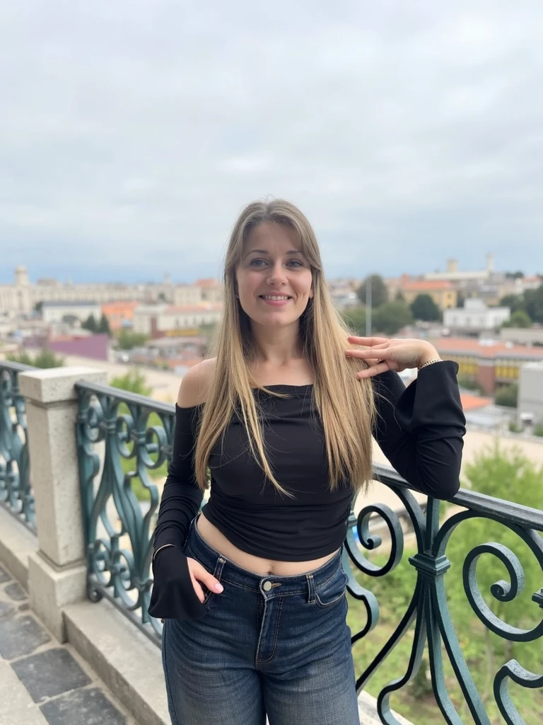 mulher, americana, 25 anos, pale skin and freckles, olhos cinzas, nariz delicado, soft and delicate lips, Cabelo blondie cinza longo e ondulados, sorriso meigo