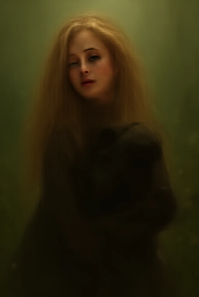 ((Best quality)), ((masterpiece)), (detailed), perfect face, Character for the game, slender elf girl, Golden hair, green eyes, Perfect hands, dark leather top, dark leather pants, gray cloak, leather boots on feet, sitting on a tree branch growing from a tree, short dagger in hand, On the background of a dense forest, night time, full moon