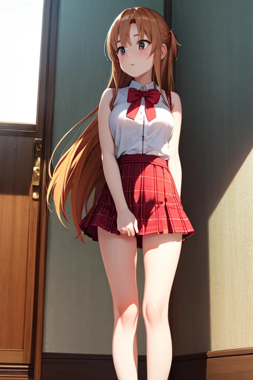 Girl, short tight skirt, Strict office suit , You can see her breasts, Director's Office background, Huge window, openlegs, Sneakers, Bare chest, small breast, slim body, You can see the thong, Stiletto Shoes