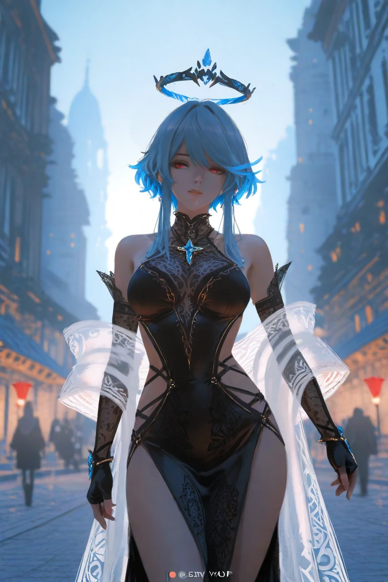 ((masterpiece, best quality)), Delicate face,Dragon Girl,gold,whole body,Standing picture,Long legs,Large Breasts,Gradient long wavy hair,Perfect body proportions,Beautiful blue eyes,Extremely beautiful,transparent, Pure white background,cloud,fresh breeze,Erotic_lingerie,Sexy_Bikini,Lace,Garter stockings
