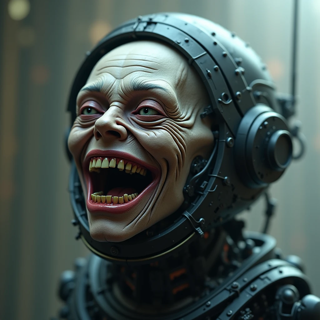 Angry cyberpunk puppet