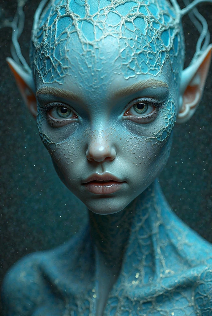 award winning studio photo fish young woman, close up, carbon, (detailed texture:1.3), (detailed skin:1.2),, detailed eyes, sharp focus, hd, hdr, 8k, reflection, (wet body:1.3), (fish scales:1.4), (gills on the neck:1.7)