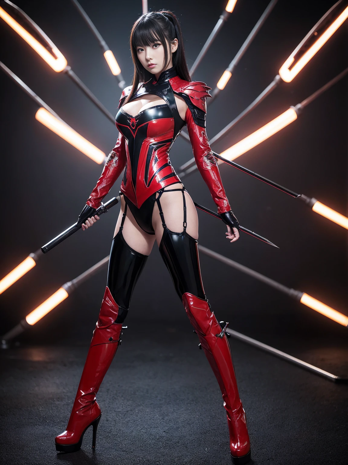 Female, Warrior, Sexy, Red Clothing, slender