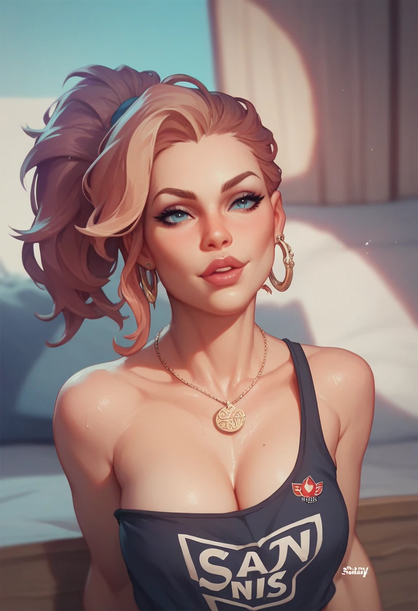 Character style Cartoon style digital illustration GTA style female style beautiful breasts symmetrical medium breasts Fiona with war marks Cartoon image of a woman .Ilustra??o estilo desenho animado, estilo de arte dos desenhos animados, estilo de arte dos desenhos animados, digital illustration style, estilo atompunk design de personagens altamente detalhado, arte digital detalhada coragem, Forest fan art, Design de personagens de retrato, beautiful digital illustration, retrato de alta qualidade, Arte em quadrinhos, mulher jovem cabelo com transas lindas . Eyelined eyes Medium large bust and wonderful sexy clothes. image expression of sexual desire from waist to head illustration Queen Anne of Arendelle atompunk style Fallout 4 style pose playboy magazine a close-up of a woman sitting with a dragon cartoon of a woman .illustration style cartoon style digital illustration GTA style