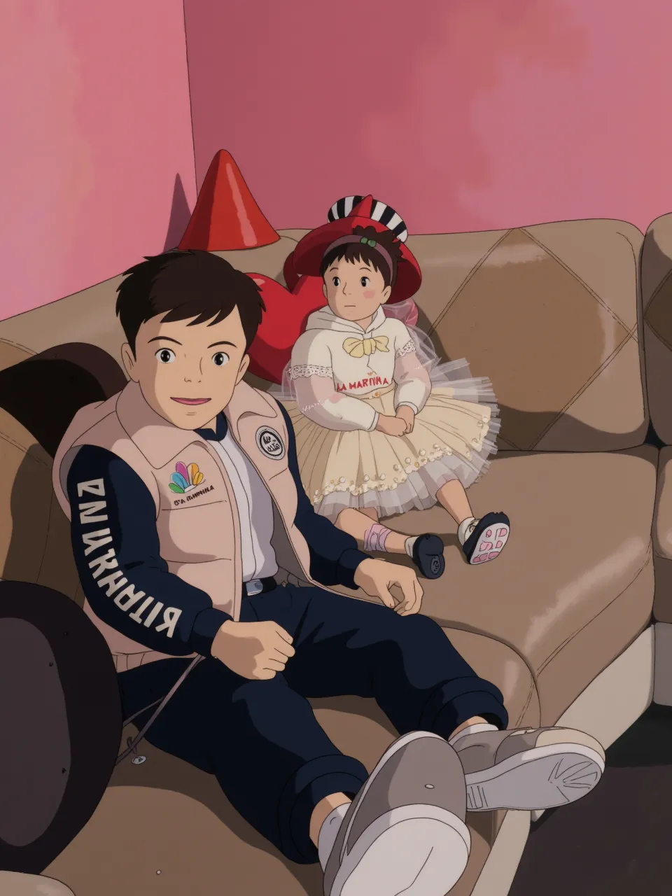 Close-up of boy and woman in uniform