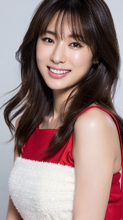 top-quality。8K-Picture。Young gravure idols。Beautiful Women in Perfect Style。Slender but big breasts。The attraction of the gap。Slim abs。dark brown hair。(Colossal tits:1.4)。kawaii eyes。Double eyelids。long, Wavy Hair。Very delicately drawn face。Perfect Style。Shot in a red swimsuit。(The fate of gravure idols、Colossal tits:1.4)。Subtle smile or shyness。