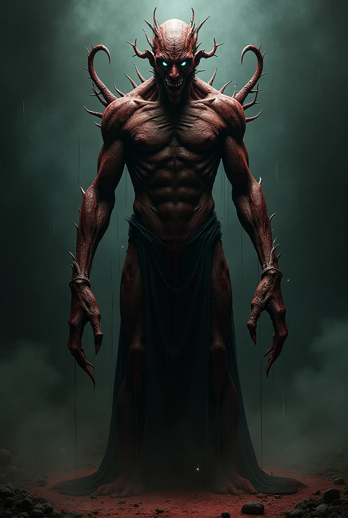 Let&#39;s create a creature called **Doppelganger Abissal**.

**Description:**

**human form:**
The Abyssal Doppelganger, in its initial form, looks like an ordinary human being. He can take on the appearance of anyone, perfectly copying their physical features, voice, and even their mannerisms. em sua forma humana, he is virtually indistinguishable from a real human being. however, it avoids prolonged contact, because your presence tends to make others uncomfortable, as if something was a little "out of place". Your eyes may occasionally reflect a reddish light in certain lighting conditions., which may be a clue to their true nature.

**transformation:**
When threatened or when it wishes to reveal its true form, the Abyssal Doppelganger undergoes a grotesque and rapid transformation. Your body twists and grows, human skin tears to reveal a taller figure, with about 2,5 metros de alto. The skin, before normal, becomes dark gray and thick like leather. His eyes become two glowing red orbs, full of hatred and malevolence. Sharp claws emerge from his hands, and their teeth lengthen and sharpen, turning his mouth into a row of vicious fangs.

**powers:**

1. **Perfect Mimicry:** em sua forma humana, The Abyssal Doppelganger can impersonate anyone he has observed closely, replicating their basic skills and mistakes. This allows him to infiltrate human groups or deceive his victims before revealing his true nature..

2. **Dark Regeneration:** When in its monstrous form, The Abyssal Doppelganger can rapidly regenerate wounds, making him difficult to defeat in combat. He is able to heal cuts and wounds with frightening speed., as long as it is in a dark or low-light area.

3. **supernatural force:** After the transformation, your strength increases dramatically, allowing it to tear through metal and crush stone with ease. He can knock down 