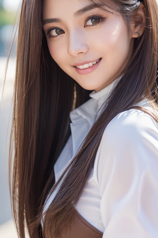 Walking in the park、looking at the camera、Sailor suit、