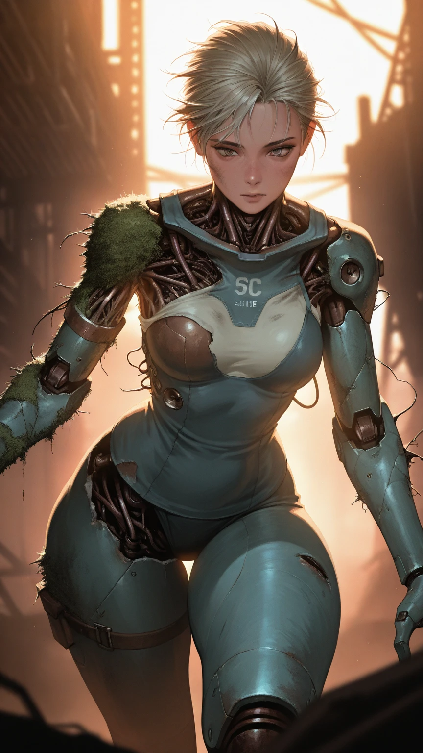 delicate face, 20-year-old kpop idol cyborg girl, dark(carbon fiber high leg cut leotard), Chest opening, {{angled bob}}, (big breasts:1.25), (mechanical joint), bangs, attractive curves, mid pelvis, seaside, standing posture, beach, glowing skin, ((puffyareolas)), (standing), dynamic pose, spread legs, (camel toe, cameltoe, vulvashaped:1.275), cyberpunk, sci-fi, (upper body:1.275), (8k, RAW photo, best quality, masterpiece: 1.47), (nsfw:1.275)