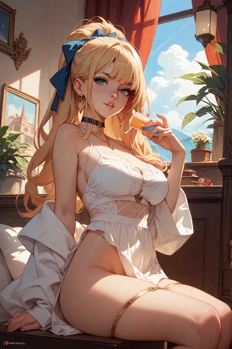 a beautiful young woman, 1girl, (best quality,4k,8k,highres,masterpiece:1.2),ultra-detailed,(realistic,photorealistic,photo-realistic:1.37),extremely detailed eyes and face,longeyelashes,beautiful detailed lips,gorgeous face,perfect body,sensual pose,revealing outfit,intricate details,dramatic lighting,cinematic atmosphere,vibrant colors,glowing skin,warm tones