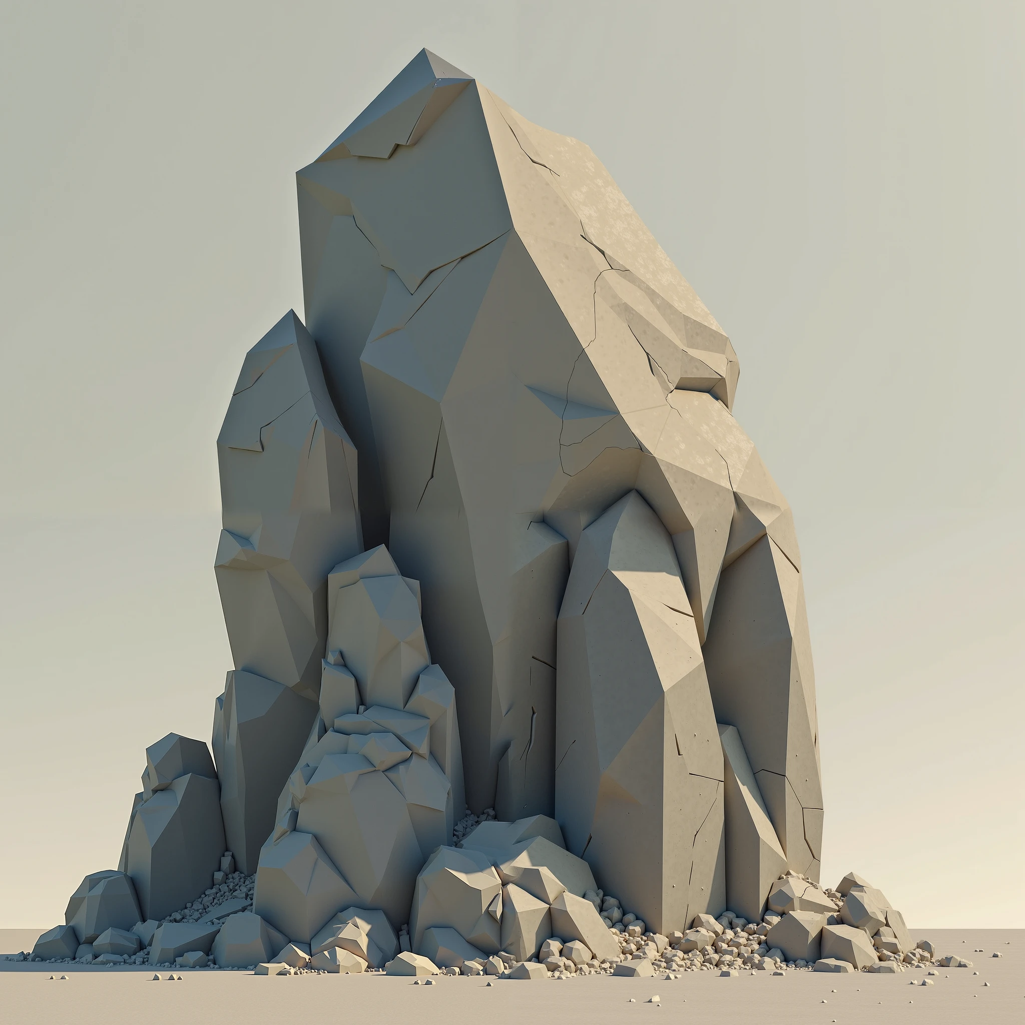 Low poly huge rock 3d modle