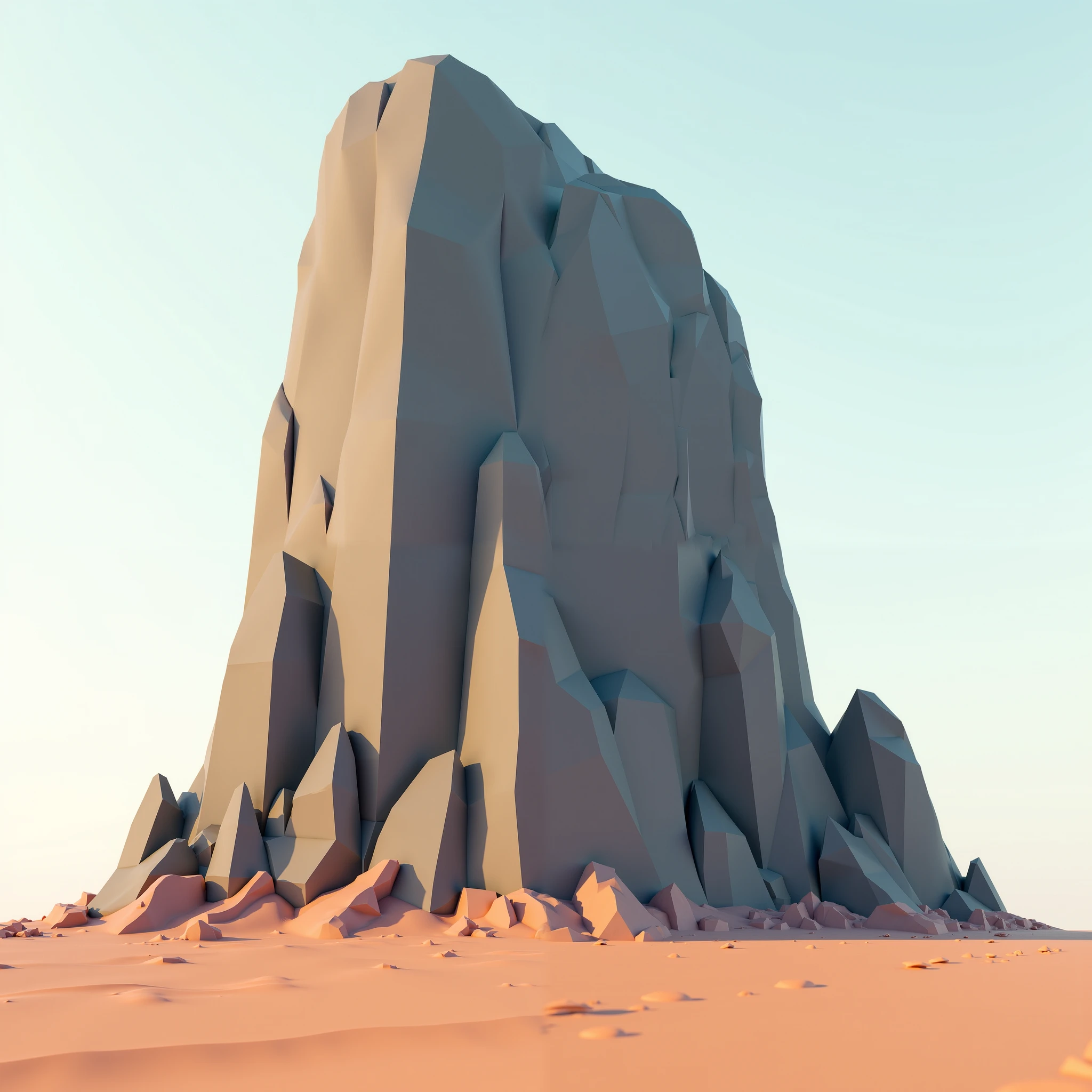 Low poly huge rock