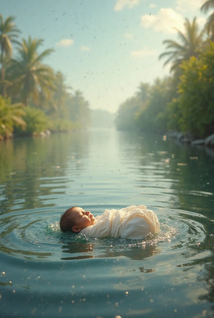 Musa Baby Baby Musa (AS) floating in the Nile - SeaArt AI