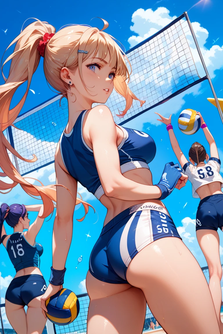 masterpiece, (textured skin), best quality, gorgeous beautiful girl, (a female boxing athlete), detailed clothes,large breasts,narrow waist,, (beautiful face), cinematic lighting, (at boxing venue ),