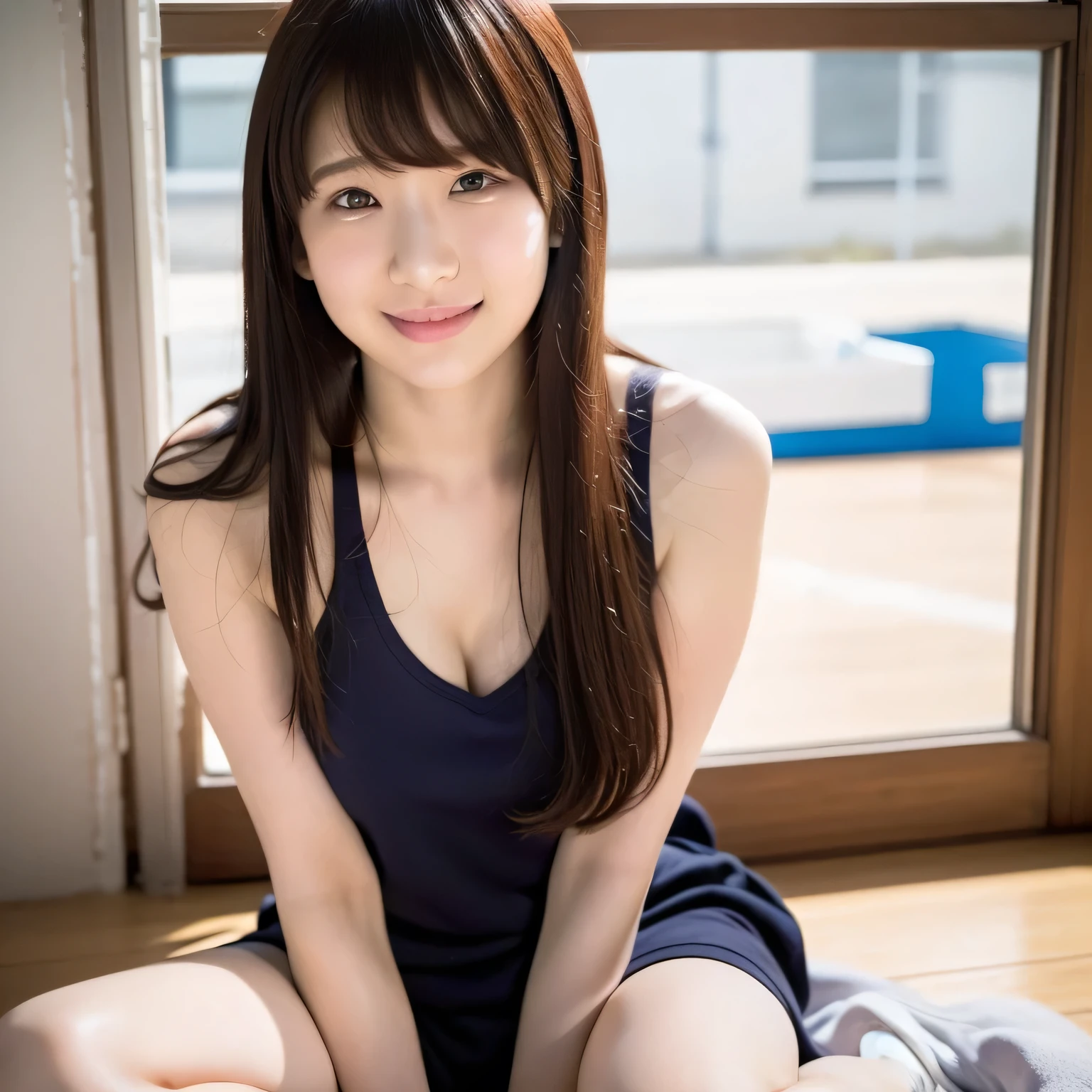 8K, masterpiece, RAW Photos, Highest quality, Realistic, High resolution CG Unity 8K wallpaper, Written boundary depth, Movie Light, Lens flare, Ray Tracing, 1 female (Very slim, thin, Beautiful body: 1.3), (so beautiful) face, Beautiful Lips), Beautiful Eyes) Full body portrait, 1 Girl, Spread your legs,Spread your legs,気持ちいface、White wall、 RealisticOL, Transparent swimsuit, 80 denier pantyhose, pumps , shiny medium hair, Looking at the audience, Highest quality, (arm) Folded)