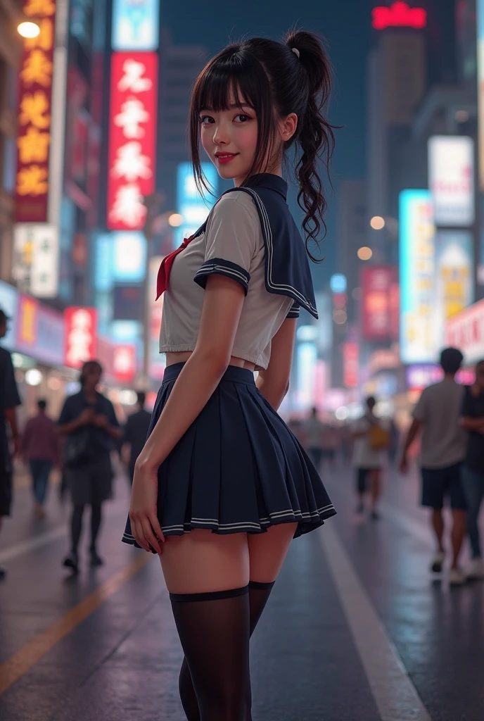 1girl, black jacket, micro skirt, black stocking, pubic exposed, no panty, squats, spread legs, lewd face, ultra detailed, ultra realistic, 4k, 70mm lens,