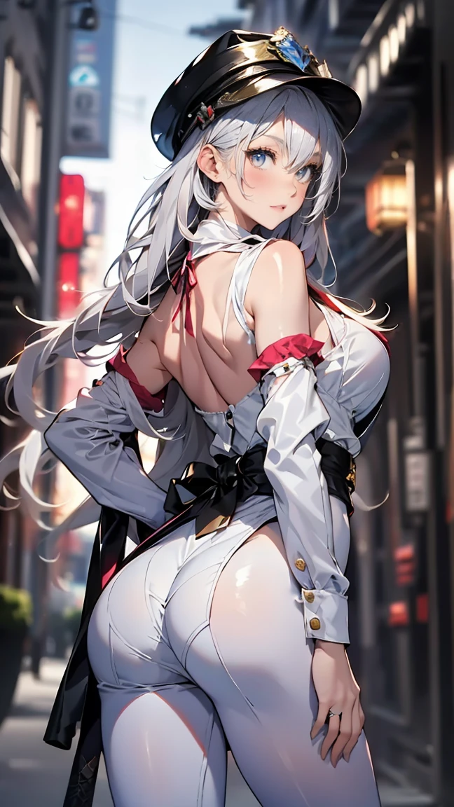 Bronya naked without any clothes on, small breasts and beautiful pussy, accentuated curves, hand on pussy in the middle of the urban city, beautiful pussy