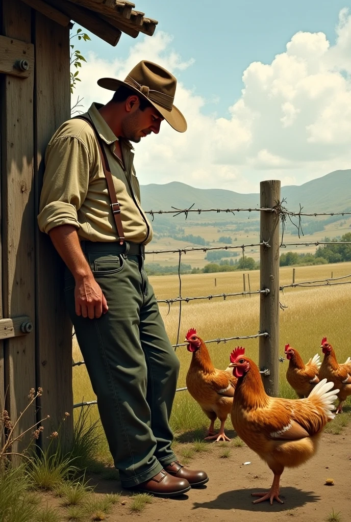 make a brunette woman
this woman must be wearing pants, a long blouse, boots and a hat
she must be inside a chicken coop
she is feeding the chickens
ultra realistic photo, 8k quality, fullhd