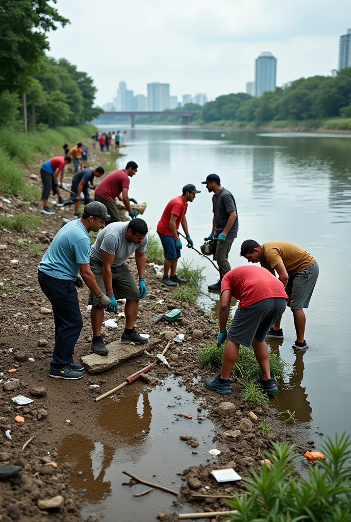 Haitian people building a canal at riviere massacre