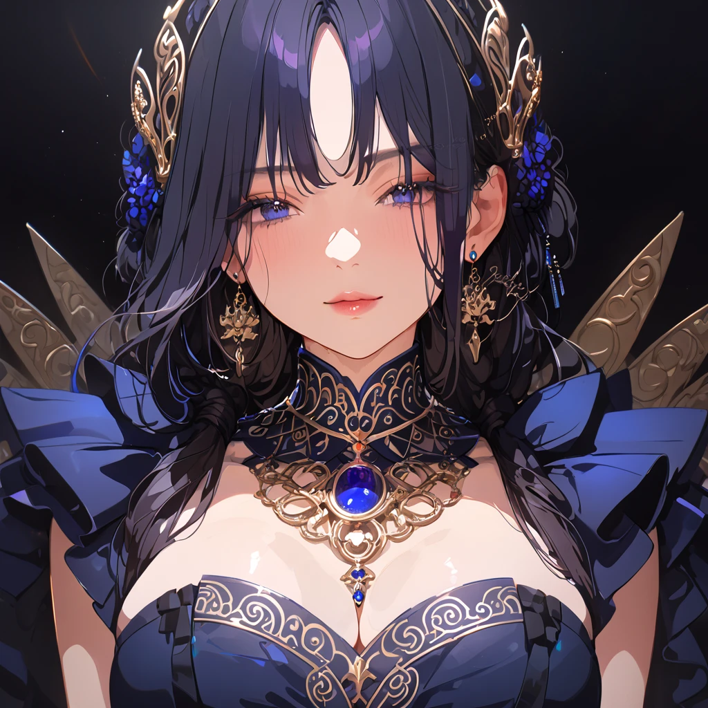 a mature woman, a china woman, Confident, mighty and strong, (black blue hair streaked sky blue luminous hair), ((Extra long high ponytail with single side ear front hair combed in back)), floating hair, hair strand, shiny hair, blue amber eyes, pupils sparkling, aqua eyes, glowing eyes, pupils sparkling, upturned eyes, long upper eyelashes, double eyelids, deep red purple lips, white crystal earrings, a slight smile, (((Glowing clothing effect))), (Silver full body heavy armor), (super high exquisite black and gold twin color pattern on silver armor:1.6), ((The left forearm is surrounded by fire)), ((The right forearm is surrounded by lightning)), (A huge upright magic ring of fire and thunder appears behind the shoulder:1.4), She is a war goddess, Random pose, Random expressions, Random background, White light surrounding the body, god rays, anime, full_body, Wide-Angle, UHD, masterpiece, award winning, 8k, super detail, best quality, retina, ccurate, super textured skin, super detail face, perfect face, Super fine facial details, beautiful and delicate eyes, perfect eyes, anatomically correct, correct limbs, correct finger, super detail finger, best hair quality, best clothing quality, best prop quality, best totem detail and quality, complex totem detail