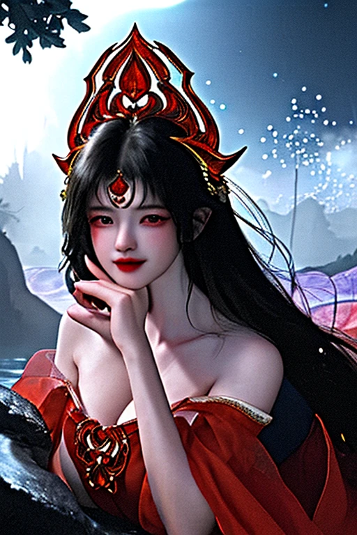 1 27-year-old girl,1 The future zodiac goddess,12 zodiac goddess pink purple,The 12 zodiac goddess wears a red silk dress and pants,Red and white Ao Dai hugging her body,12 Zodiac Pants and Audii,With delicate black lace,Thin Ao Dai,The future zodiac mythical goddess, Chinese zodiac,Shiny Deluxe Edition in Zodiac Style,dark and mystical,适合Chinese zodiac♏女神的头巾,red lip stick,thin and beautiful lips,Smile to attract the audience,Characters created by Carol Barker and Pino Diane,Intricate details background details,hyper-detailing,Light magic,A woman in a long silk robe,Clear face,Long gray hair,Beautiful face with flat bangs,Attention to detail and a well-proportioned body,(Transparent eyes:1.8),big and round eyes,The makeup also very delicate and detailed,imagining,Long silk dress mysterious makeup,Side-swept bangs dyed light blonde,Portrait top half,twelve constellations goddess avatar,Boom,forced and vivid,(stars that make up the zodiac: 1.7),(Sky background of zodiac signs:1.8),photo novel,RAW photogr,The best photos of Hanfu and the best quality photos,8K quality,8k ultra,hyper realisitc,coolest photo,