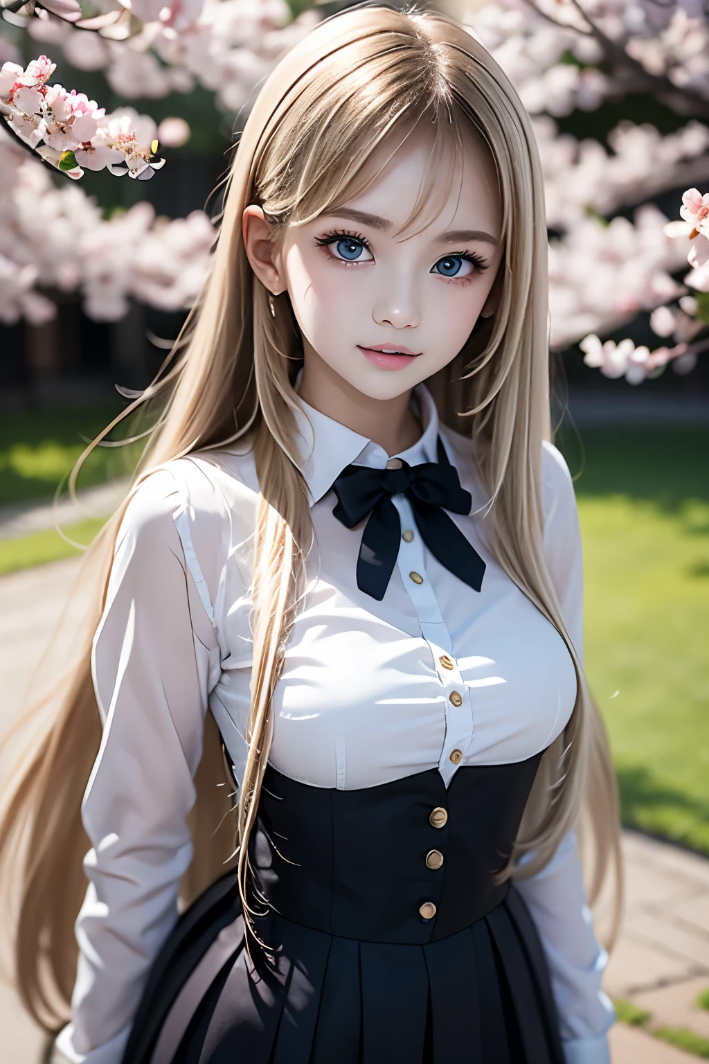 Close-up:A woman wearing bunny ears and a skirt,Beautiful anime CGI art,Realistic anime girl rendering,Realistic anime 3D style,Beautiful fantasy queen。