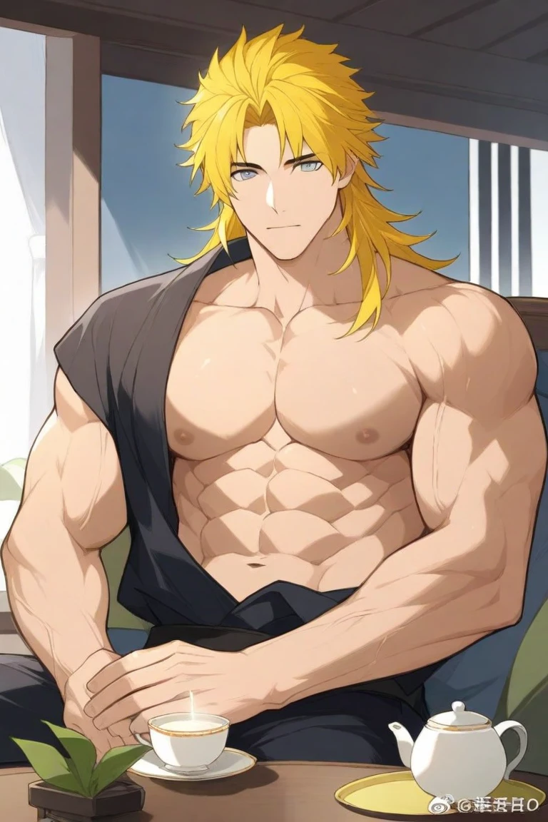 kenichirouryuuzaki, <lora:kenichirou ryuuzaki s1-lora-nochekaiser:1>,
kenichirou ryuuzaki, short hair, blonde hair, black hair, male focus, multicolored hair, two-tone hair, (yellow eyes:1.5), smile, grin,
BREAK shirt, open clothes, pants, open shirt, muscular, abs, blue shirt, pectorals, muscular male,
BREAK outdoors, city, sun, sky, clouds,
BREAK looking at viewer, (cowboy shot:1.5),
BREAK <lyco:GoodHands-beta2:1>, (masterpiece:1.2), best quality, high resolution, unity 8k wallpaper, (illustration:0.8), (beautiful detailed eyes:1.6), extremely detailed face, perfect lighting, extremely detailed CG, (perfect hands, perfect anatomy),