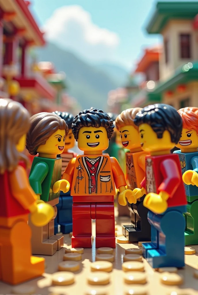 a huge team laughing success, having assembled 2 small legos together